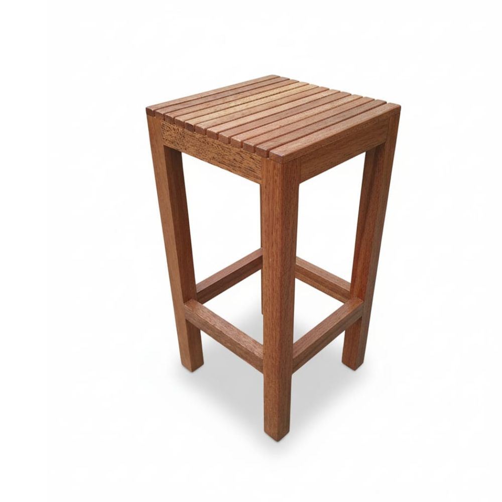 Silla de Bar Cuadrada en Madera Tonillo Color Caramelo | 70x35x35 cm