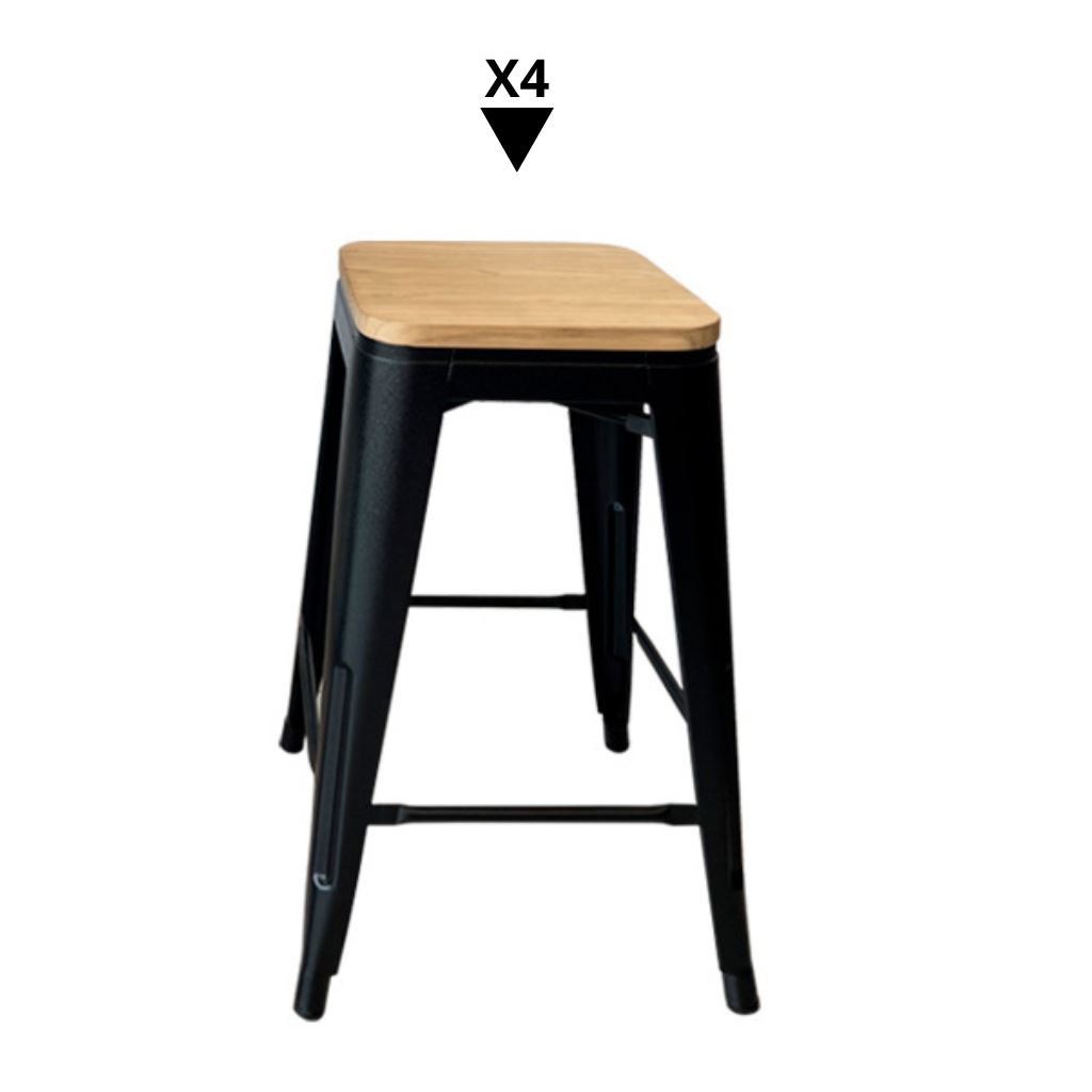 Pack 4 Bancos Vintage Wood Altura 61 cm