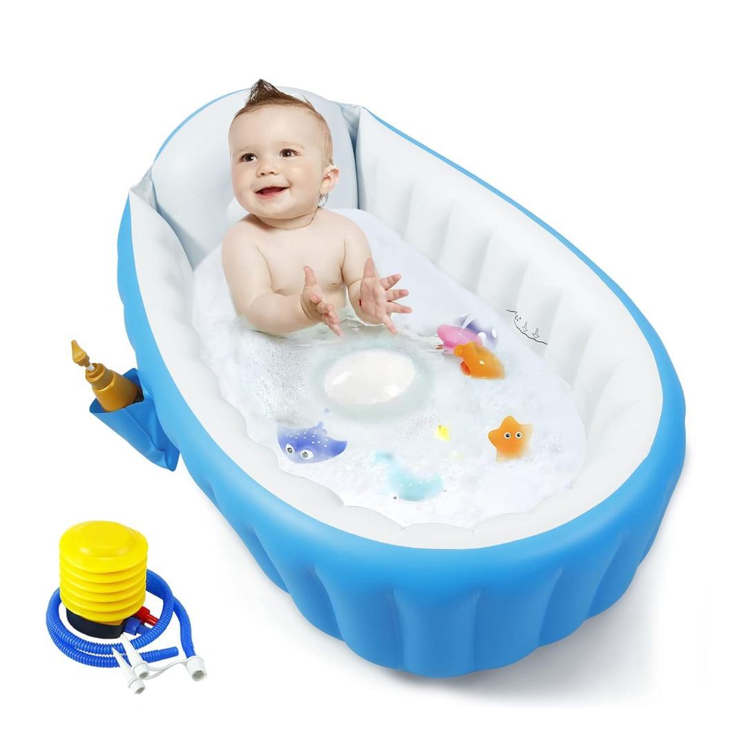 Bañera De Bebe Baño Inflable Portátil Con Bomba