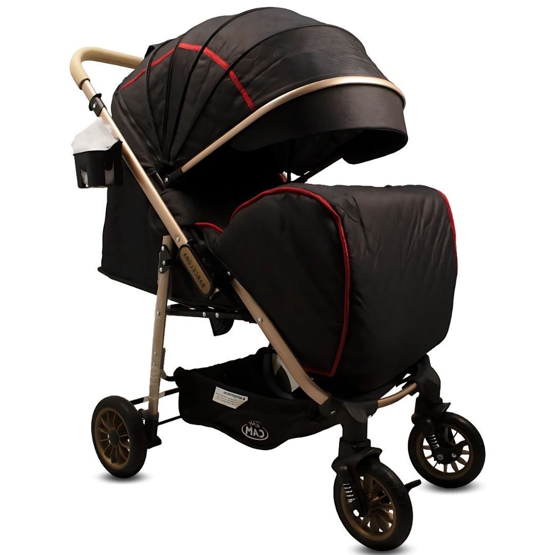 Coche Cuna de Lujo «BARCE NEW» Mango Reversible Black