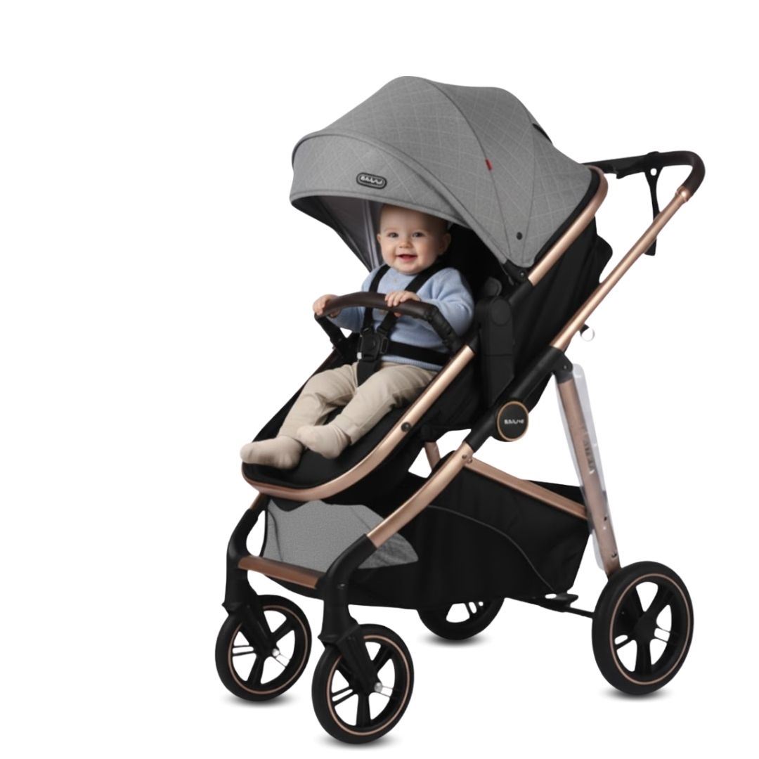 Coche Moisés Travel System «MUNICH GOLD» de Lujo Gray