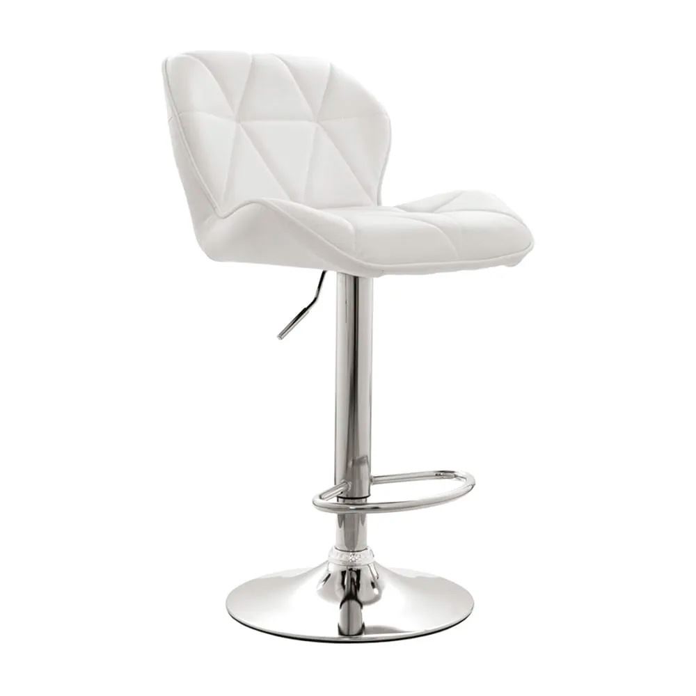 Silla De Bar Mariposa Cromado Regulable En Altura Blanco Ofideas