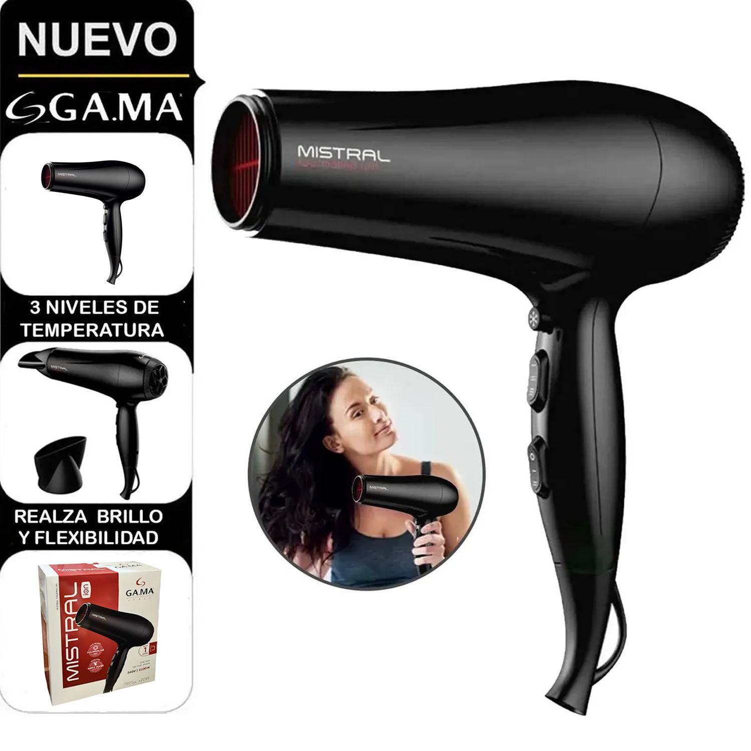 Secadora de Cabello Gama Mistral Tourmaline 2200W BECHD0000002464