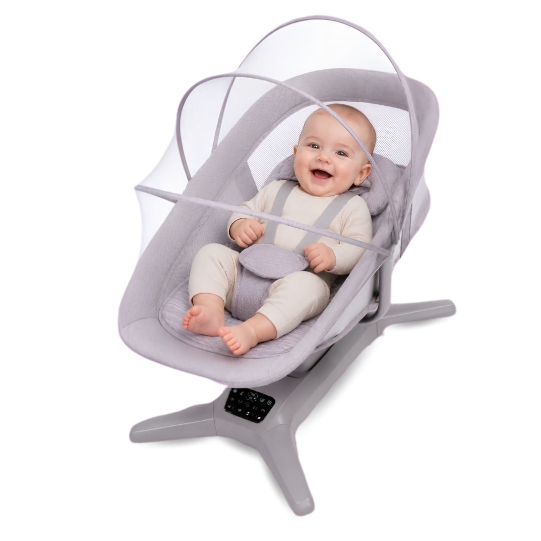 Mecedora Digital para Bebés «BENITO» Edición Exclusiva Light Gray