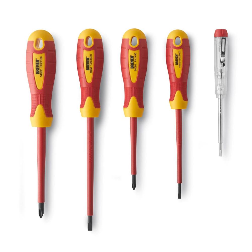 Set de Desarmadores para Electricista x 5 Piezas Bremen 7170