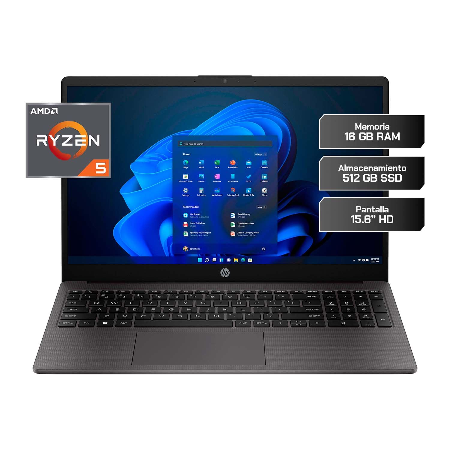 Laptop HP 255 G10 15.6" AMD Ryzen 5 8GB 512GB SSD Windows 11