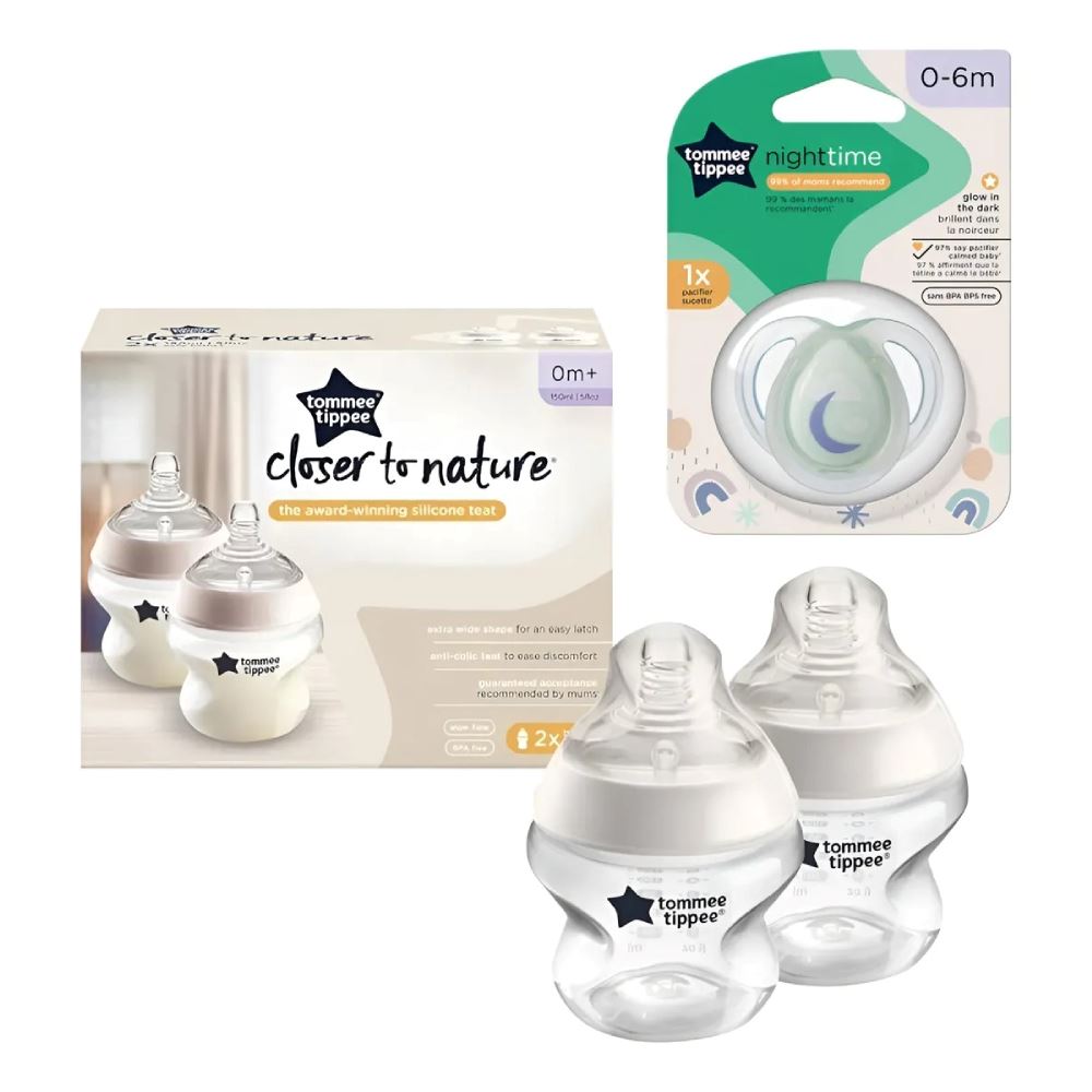 Biberon Recien Nacido Tommee Tippe 150 Ml Pack 2 Un + Chupon