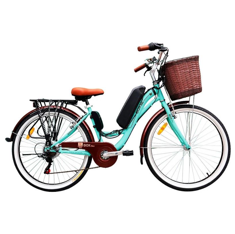 Bicicleta Eléctrica Vintage Aro 26 - Verde