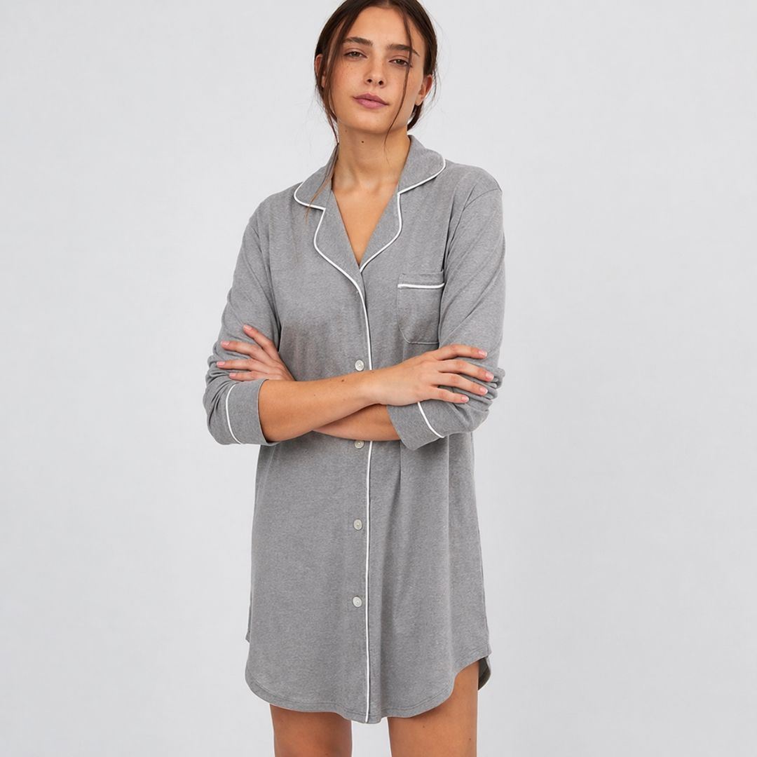 Bata Camisón Manga Larga Para Mujer  Cómoda Y Versátil