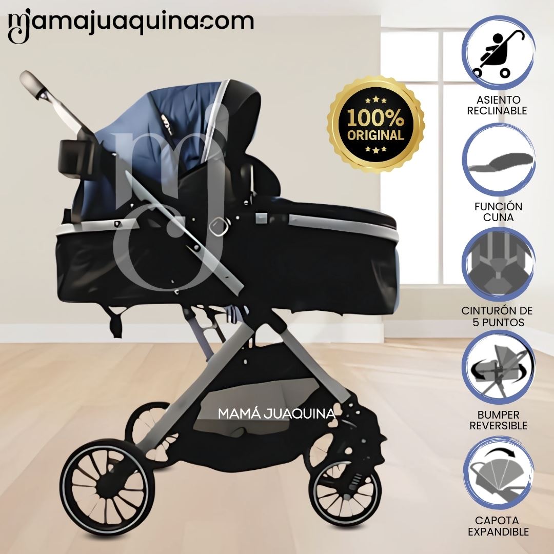 Coche Moisés de Lujo «IBIZA» Edición Limitada Blue