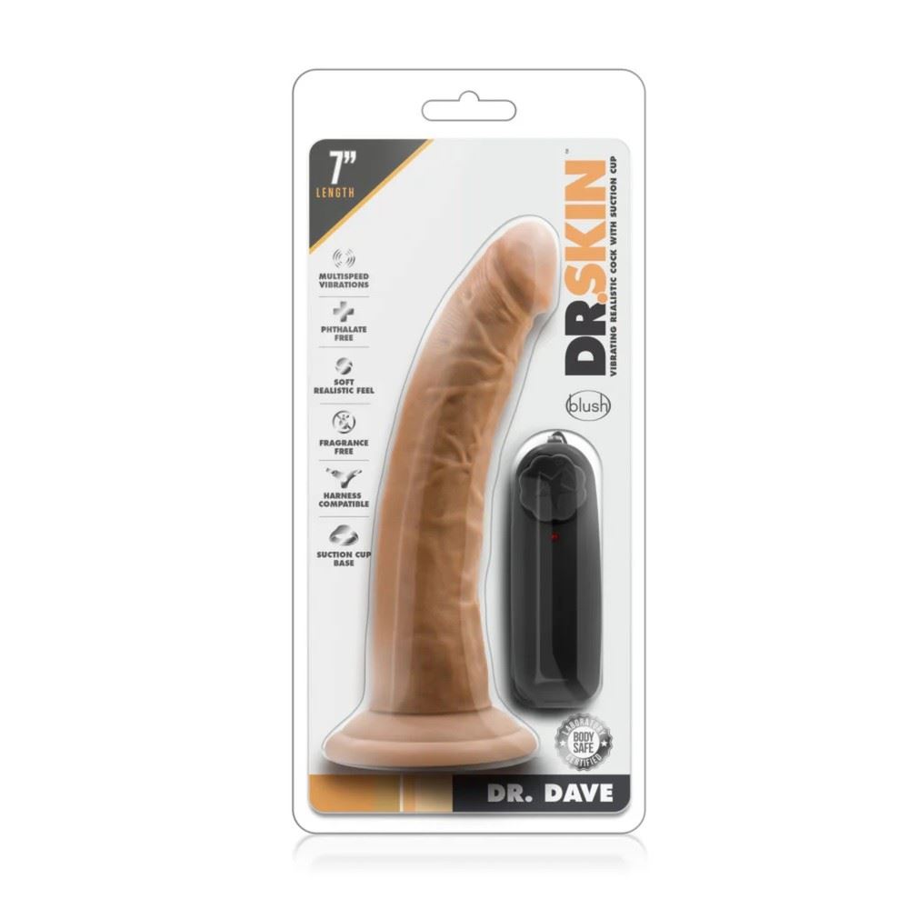 Consolador Dildo Vibrador Realista Dr Dave 19cm Ø 3,8 cm Ventosa