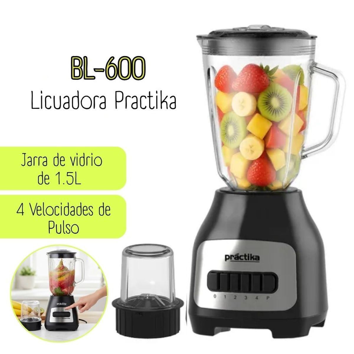 Licuadora Practika 1.5Lt de 600 watts BL-600