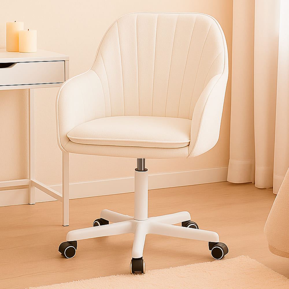 Silla Giratoria de Escritorio Oficina Buckingham Soft Blanca