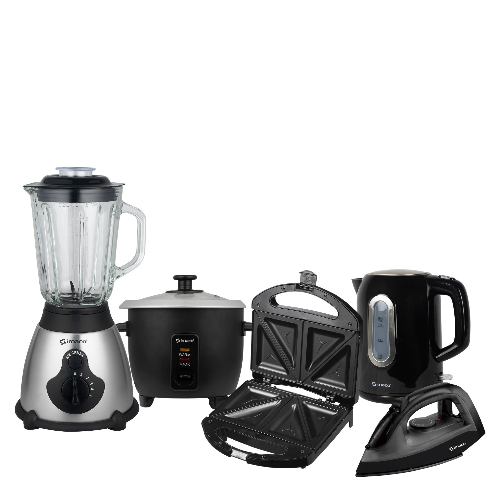 PENTACOMBO LICUADORA + ARROCERA + HERVIDOR + PLANCHA + SANDWICHERA