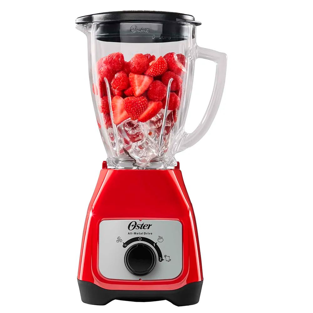 Licuadora Oster BLSTKAGRRD Rojo con Vaso de Vidrio y Control de Perilla