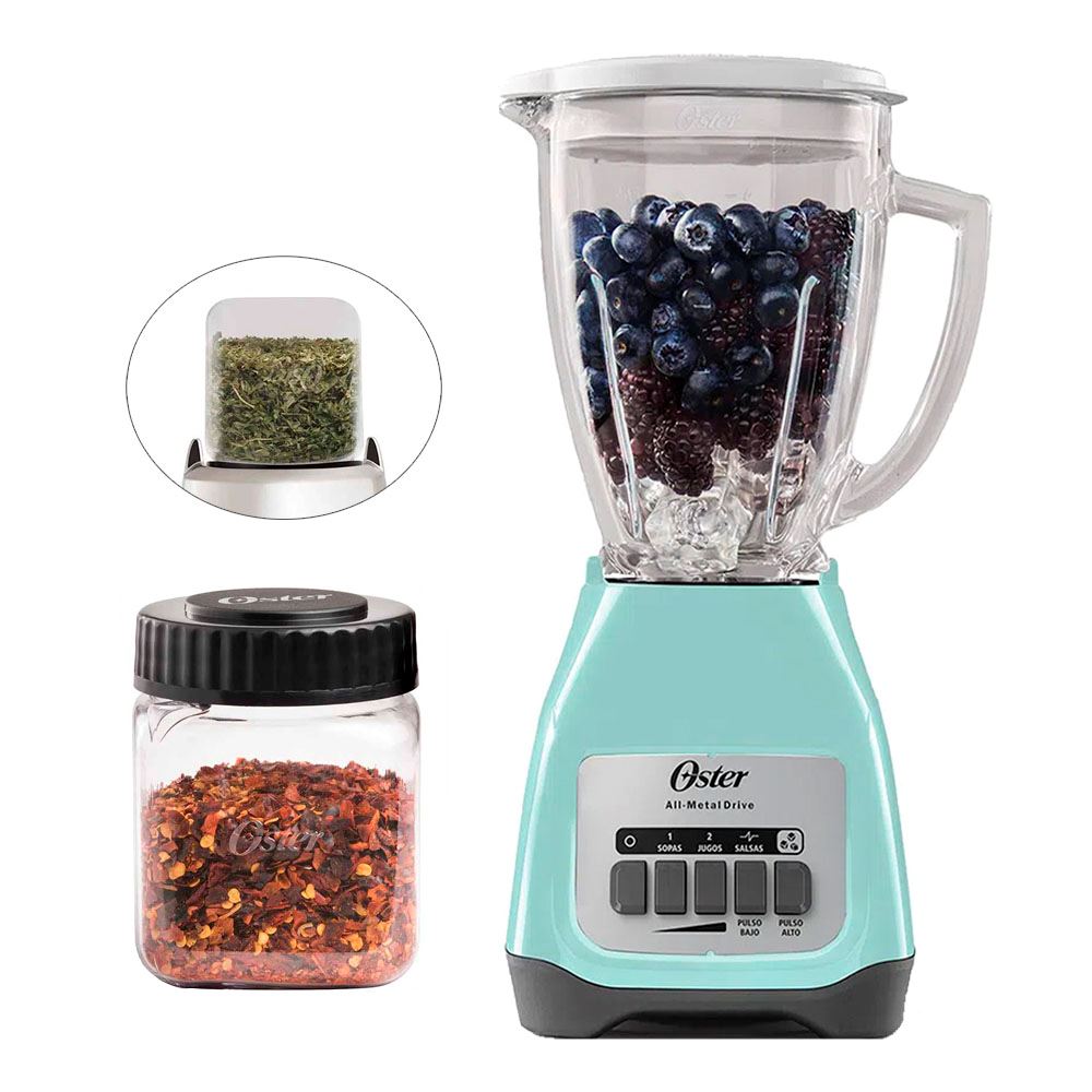 Licuadora Oster 550W BLSTKAG-VPB+Mini vaso Picatodo 300 ml de Tritan