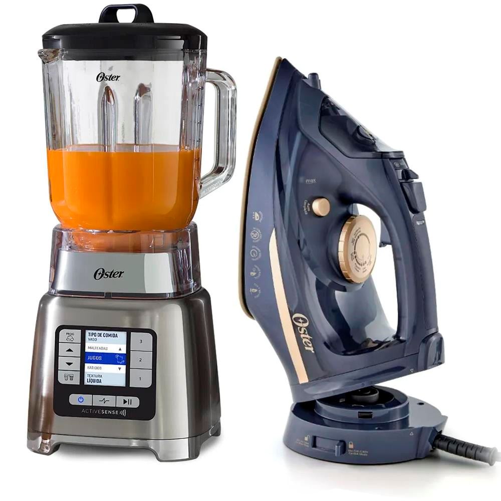 Licuadora ActiveSense Oster BLSTTDGNBG  y Plancha de vapor GCSTCC5000