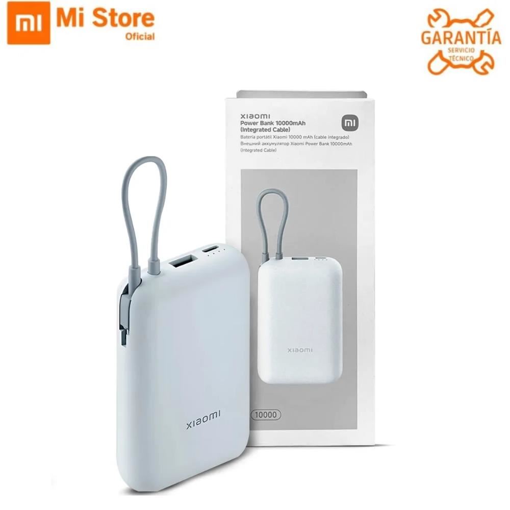 Cargador Portatil Xiaomi Power Bank 10000mAh (Integrated Cable) Ice Blue GL P15ZM