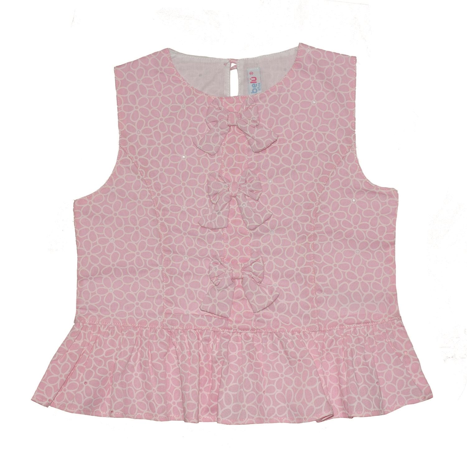 Blusa Brocada Flower Para Niña Bebelú