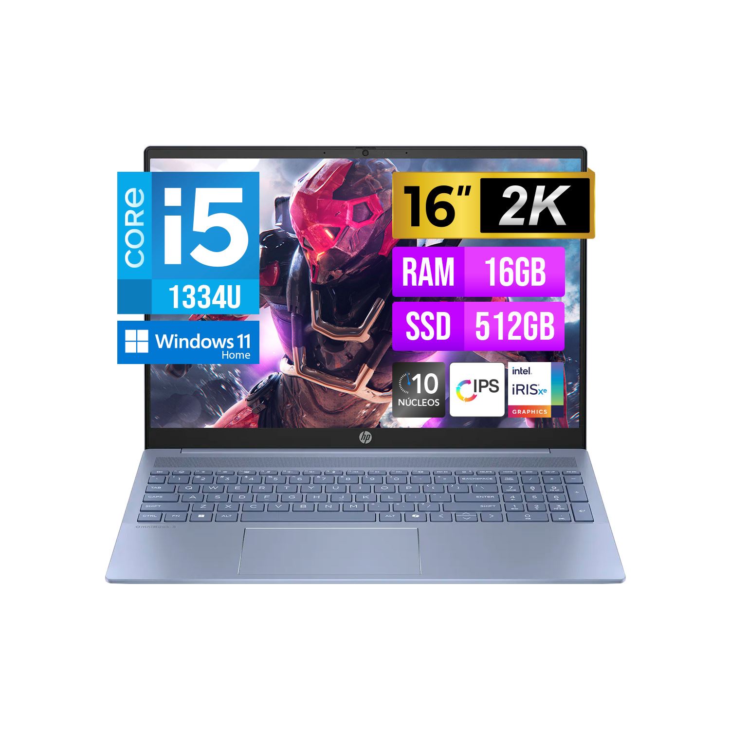 LAPTOP HP OMNIBOOK 5 16-BA1051LA Intel i5-1334U 16" IPS 16GB DDR5 512GB SSD WIN 11 HOME