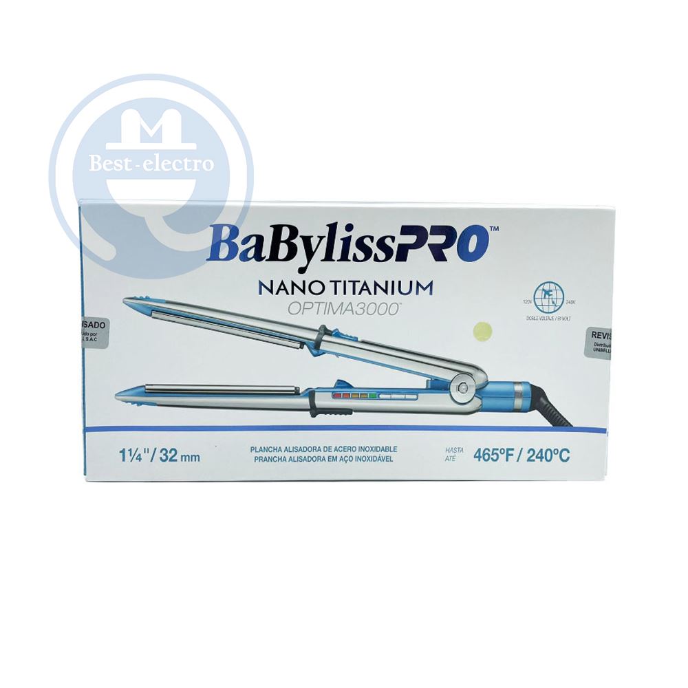 Alisadora BabylissPro BNT3000TPE Optima 3000 Nano Titanium Placas de 32mm