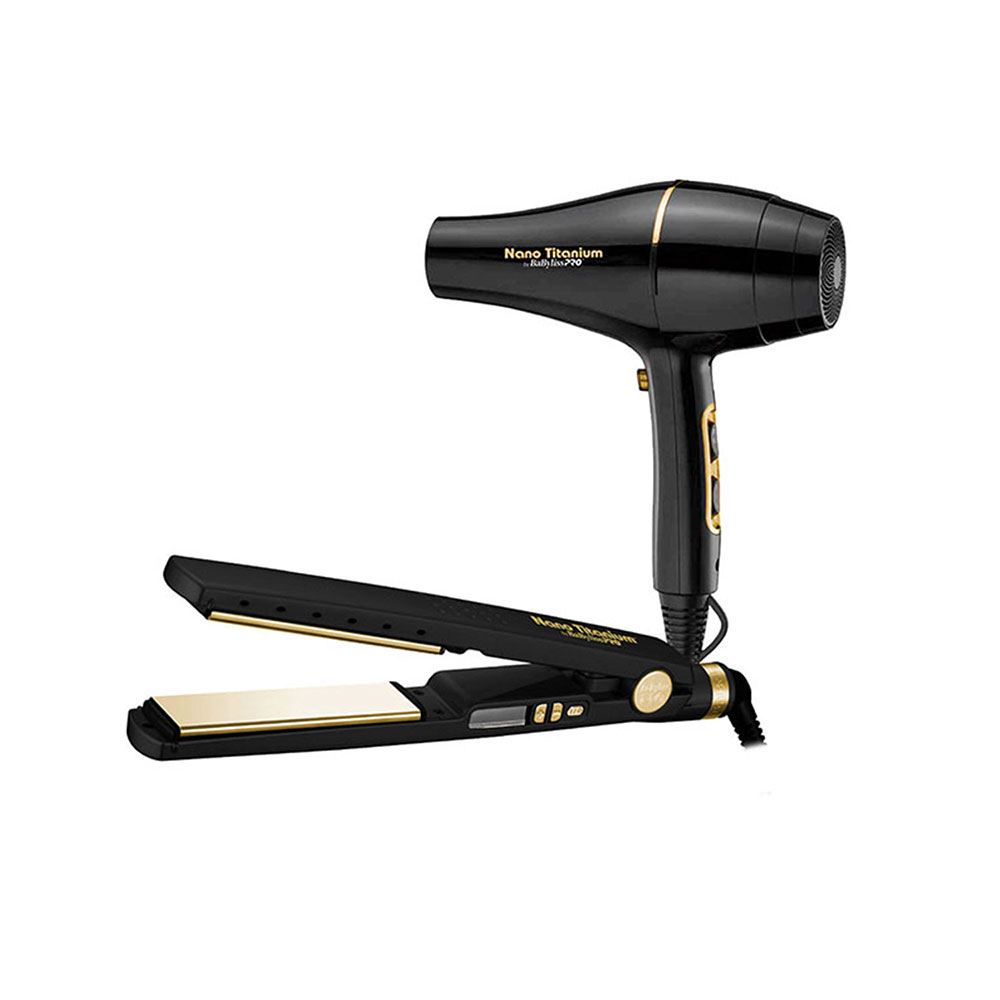 Combo De Plancha Y Secadora BaBylissPRO Gold Black
