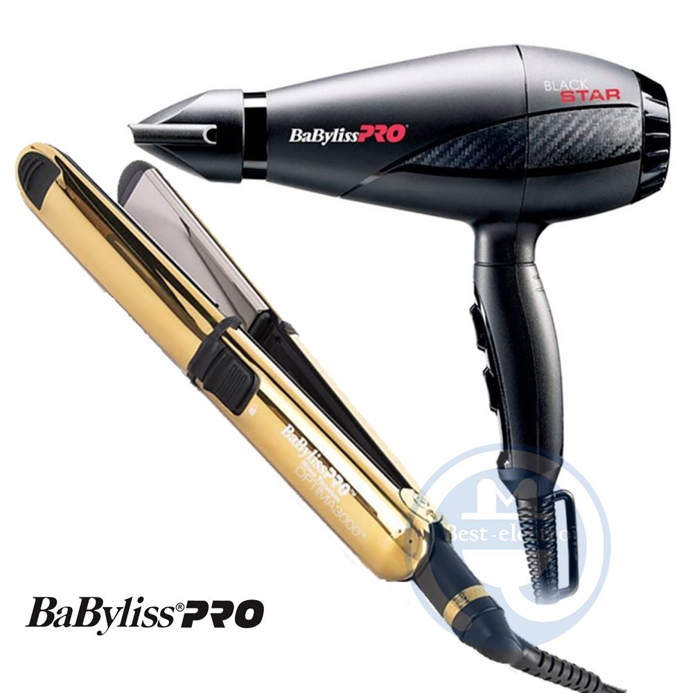 Combo BabylissPro Alisadora Optima3000 BNTG3000TPE y Secador.