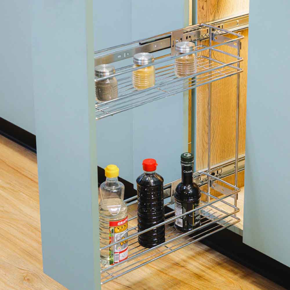 Botellero condimentero extraíble cromado módulo 20cm Más Casa Perú