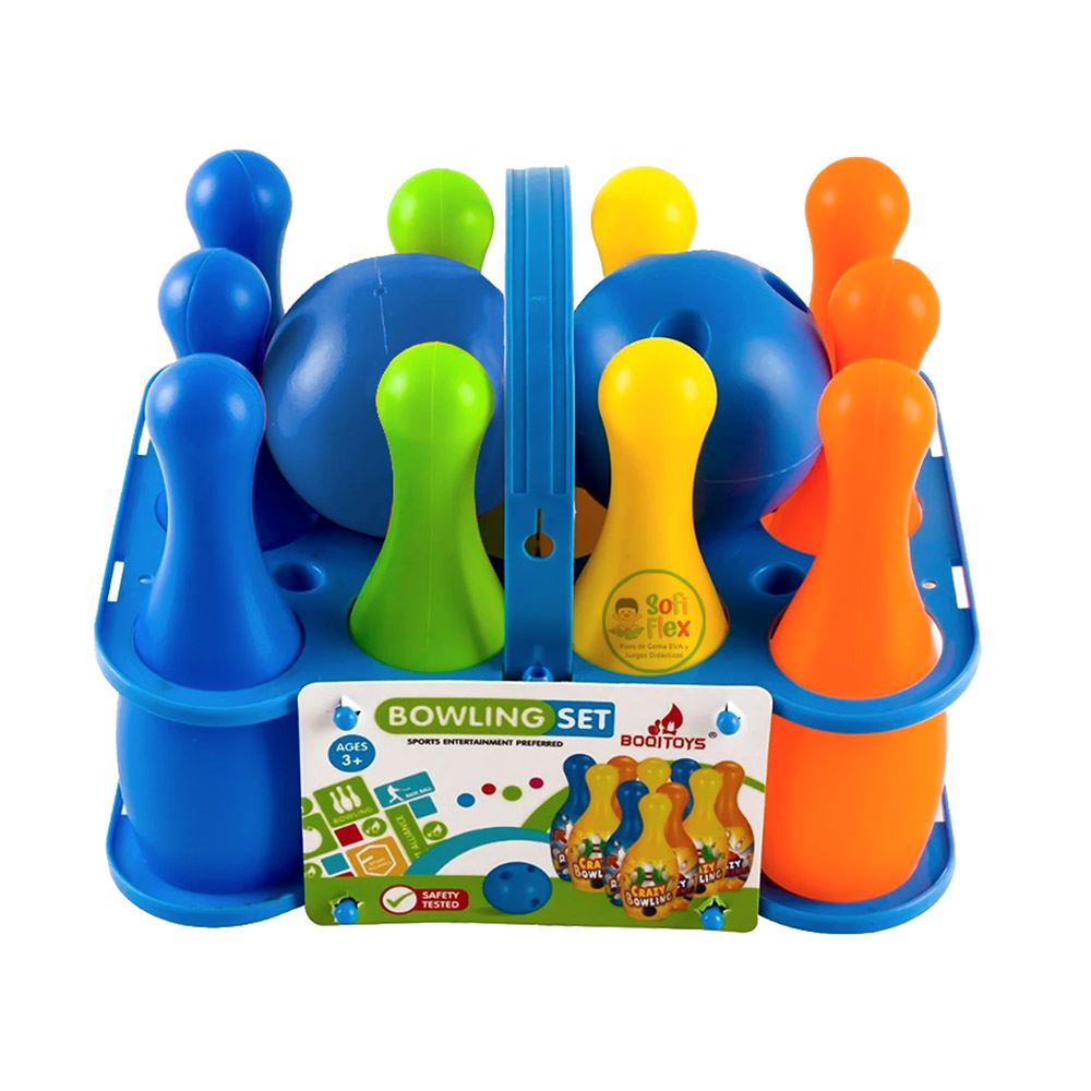 Pack De Bowling Tamaño Grande  Bolos 10 Palos  2 Bolos