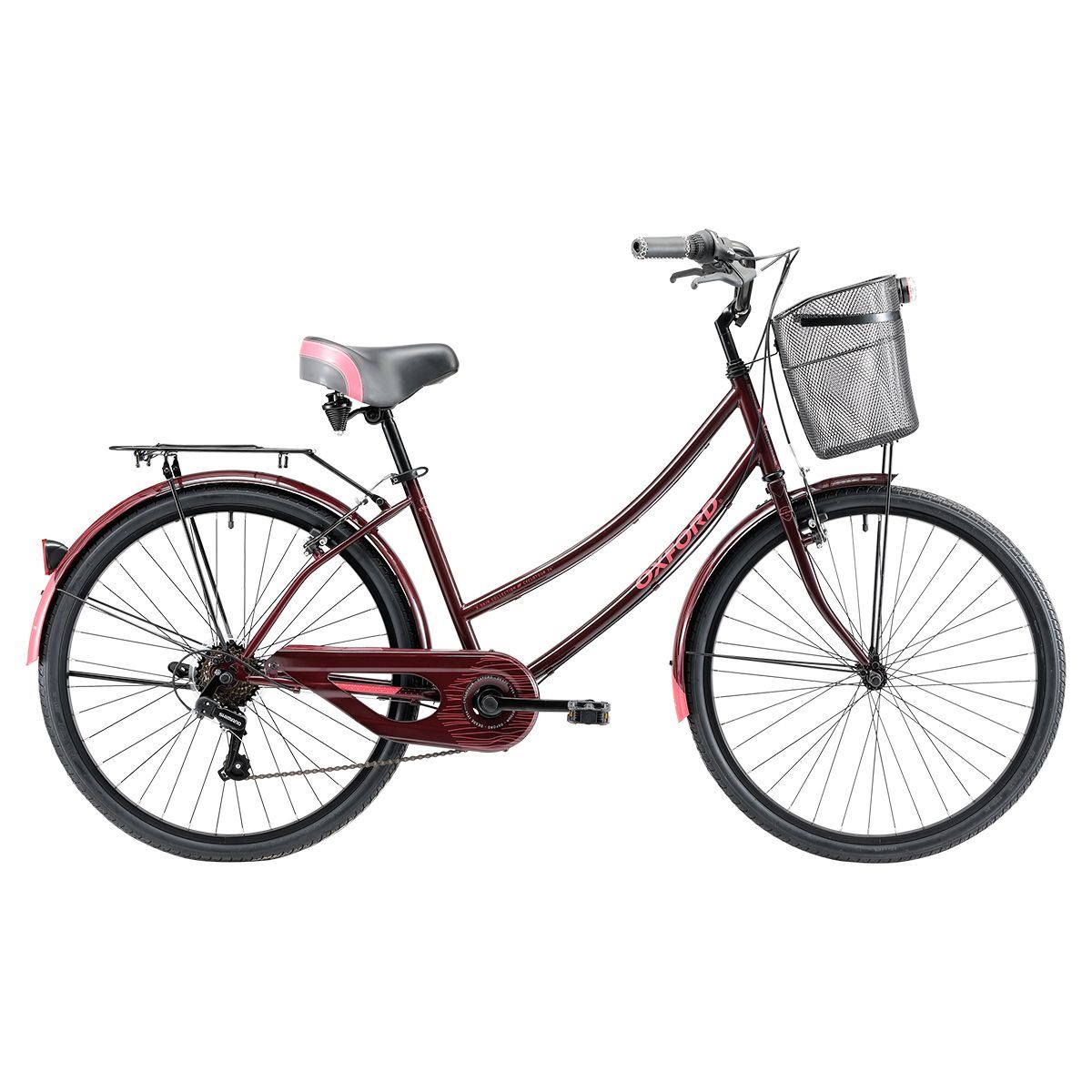 BICICLETA OXFORD CYCLOTOUR ARO 26 6V M BURDEO FUCSIA Juntoz