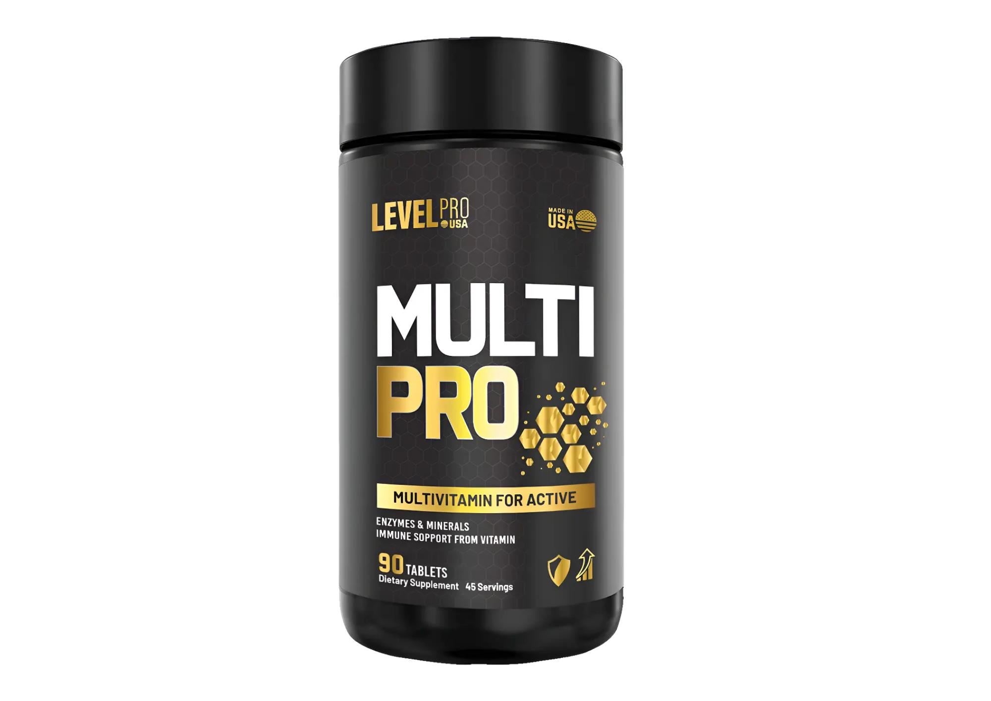 Multivitamínico Level Pro en Cápsulas Sin Sabor 90 Unidades