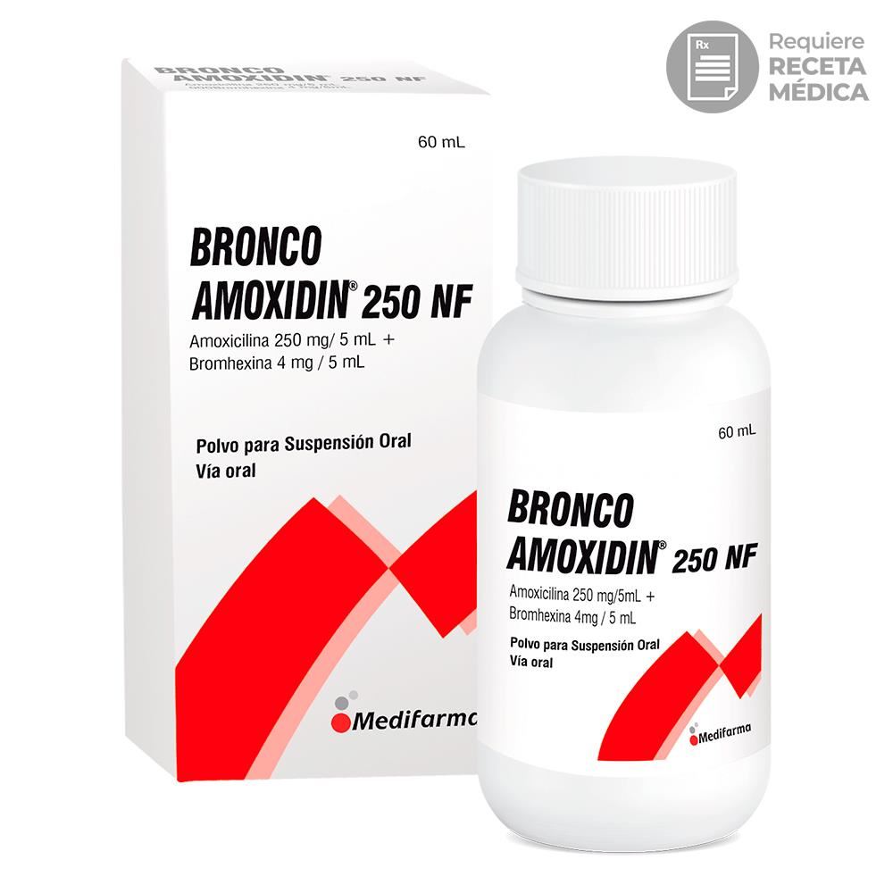Bronco Amoxidin NF 250 mg/5 mL Polvo para Suspensión