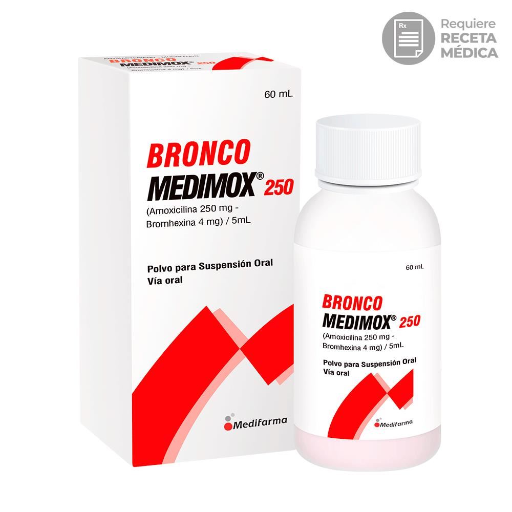 Bronco Medimox 250 (250 mg + 4 mg)/5 mL Polvo para Suspensión Oral
