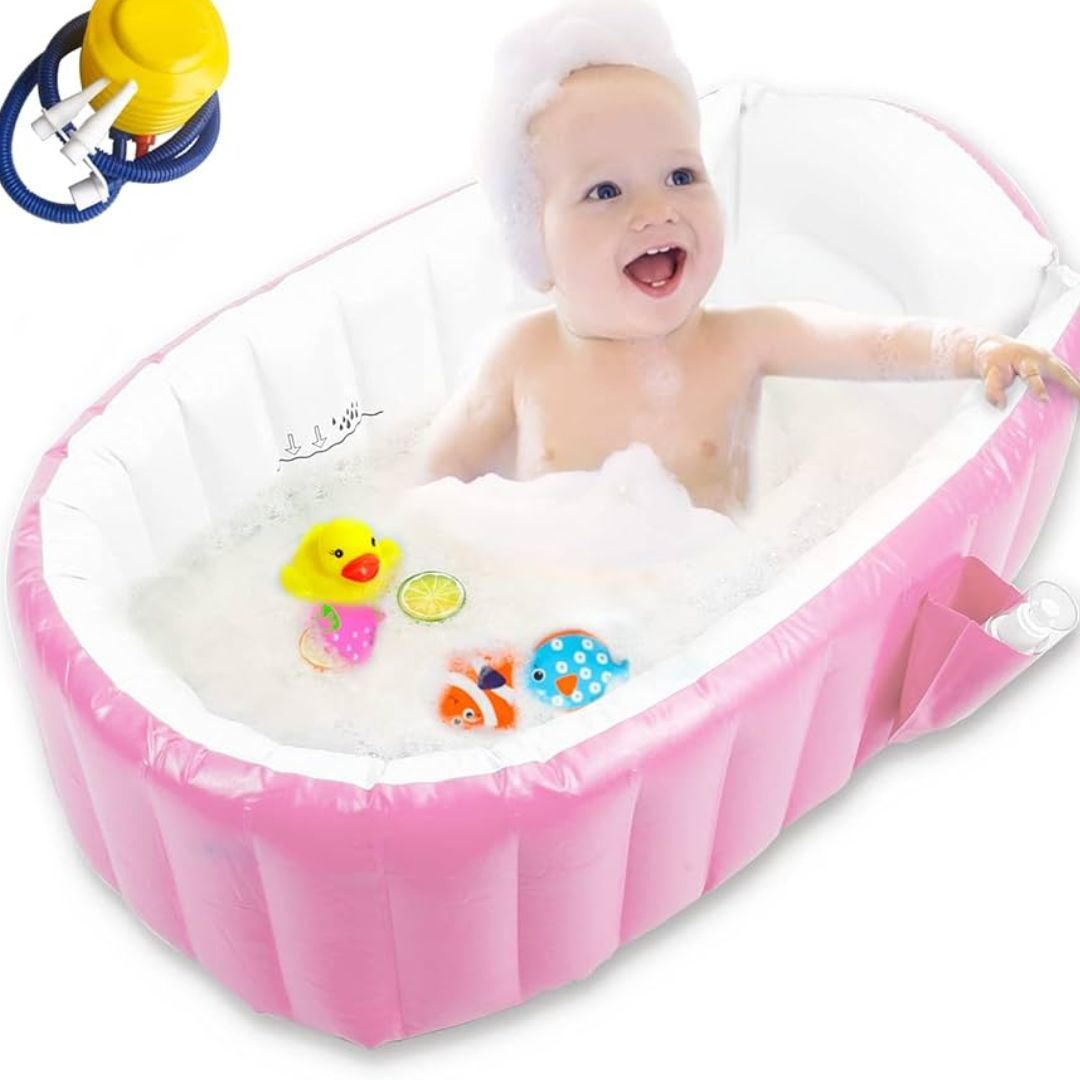Bañera De Bebe Baño Inflable Portátil Con Bomba