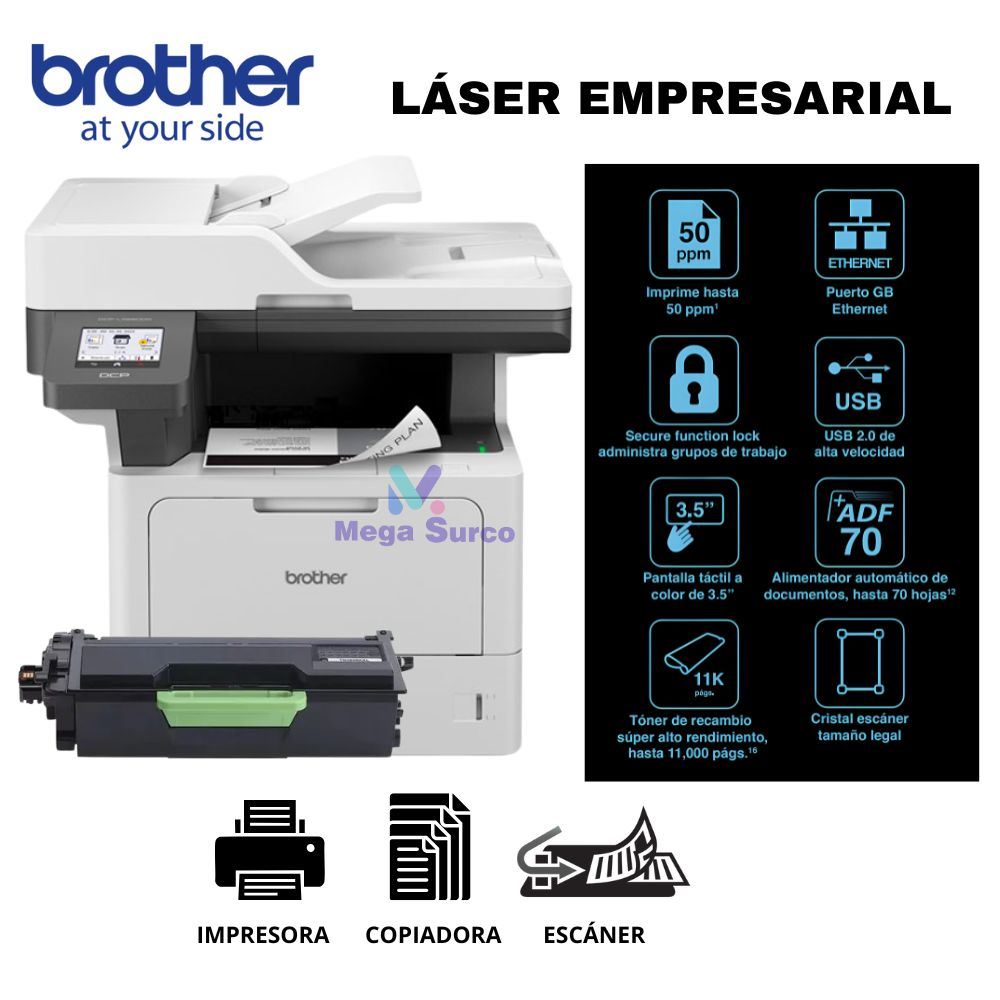IMPRESORA DCP-L5660DN MULTIFUNCIONAL LASER BROTHER MONOCROMÁTICO