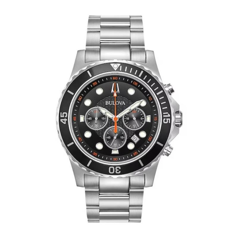 Bulova Marine Star Chronograph Quartz Black Dial 98B326