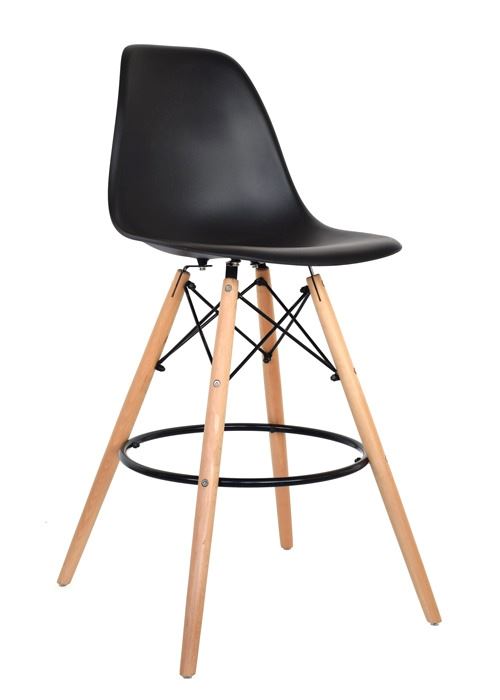 SILLA DE BAR CAJERA - EAMES NEGRO