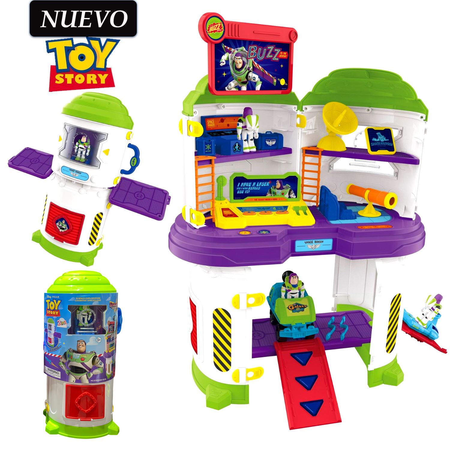 Juguete Base Espacial Buzz Lightyear 2 en 1 con Luces