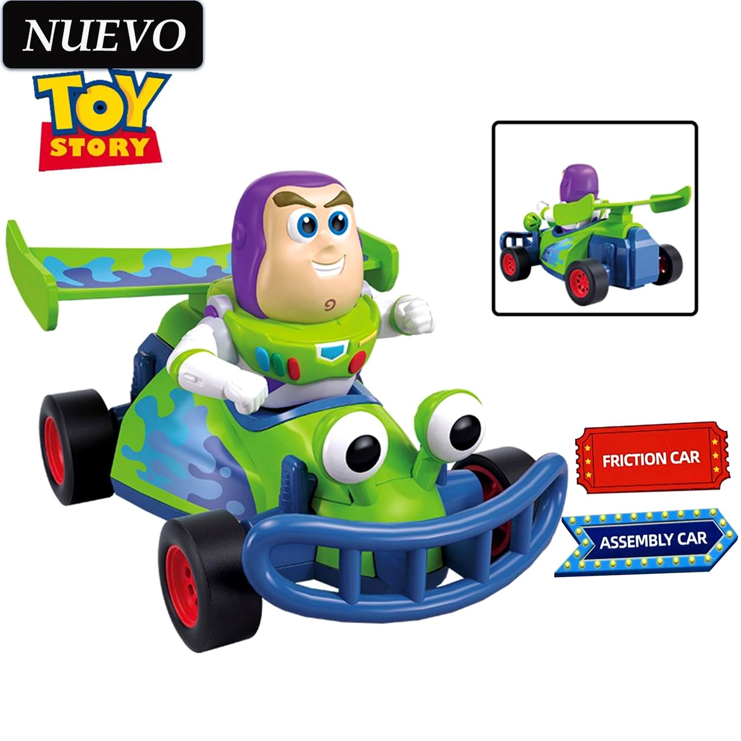 Juguete Carro de carreras de fricción de Buzz Lightyear 7 piezas