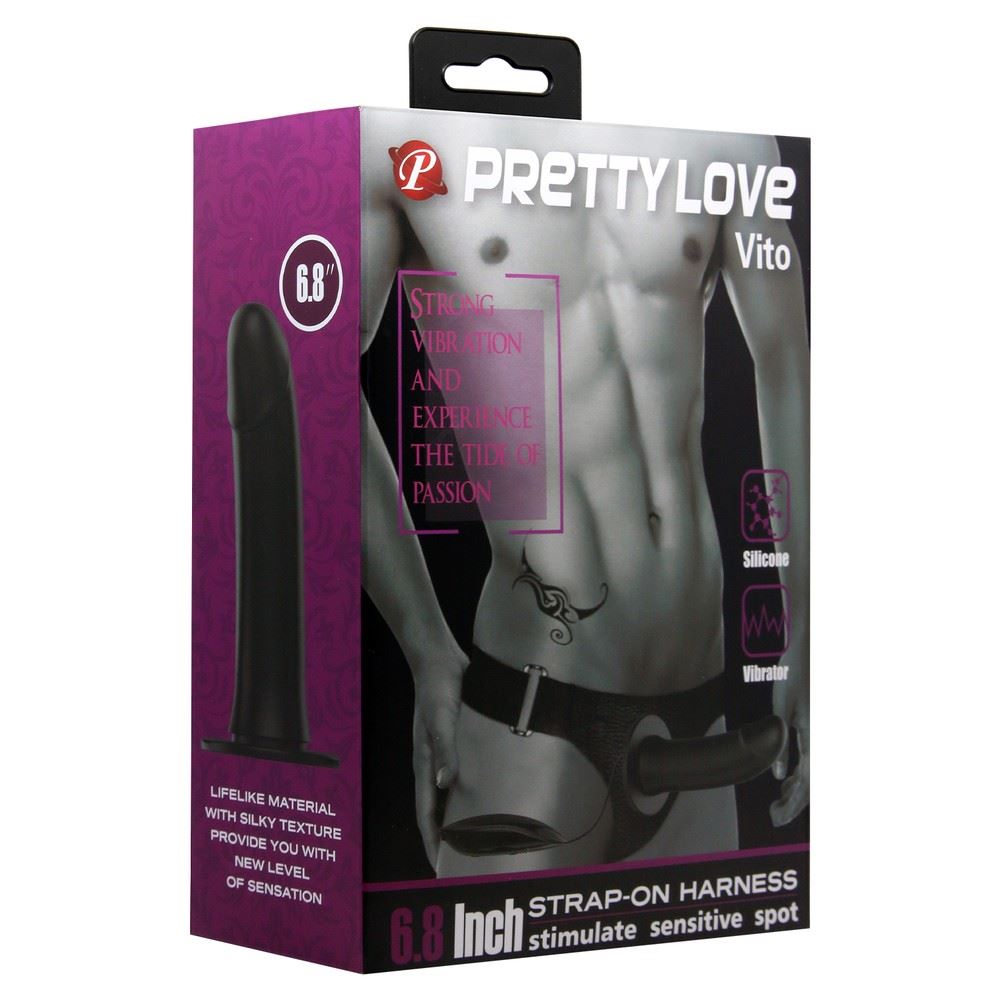Arnés con Funda Extensora Dildo Vibrador Silicona 17.3 cm Ø 4.1 Vito