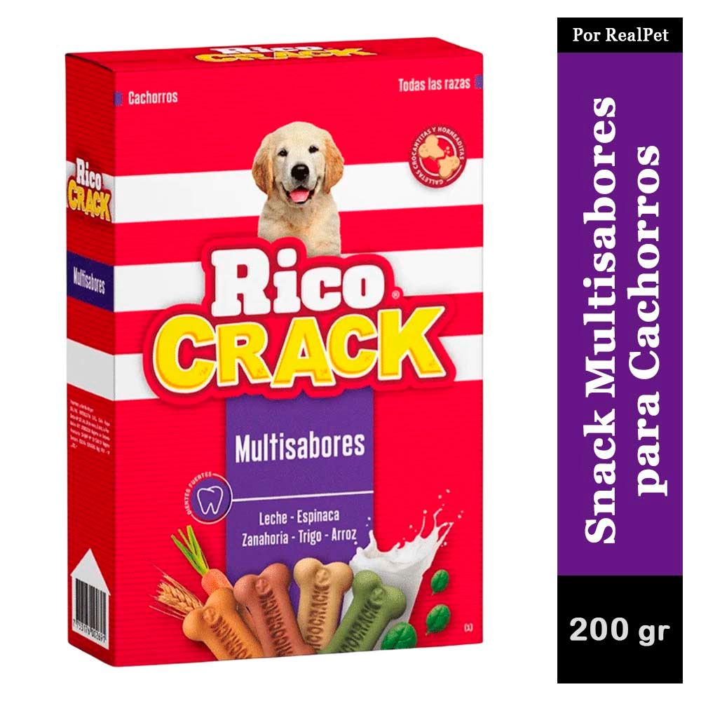 Snack para Perros Cachorros Ricocrack Multisabores 200 gr