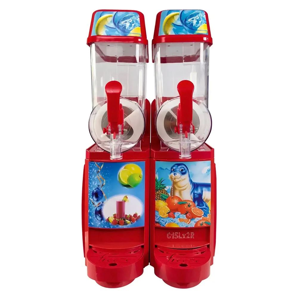 Máquina Cremoladera Profesional 2 Tolvas - 30L Color Rojo
