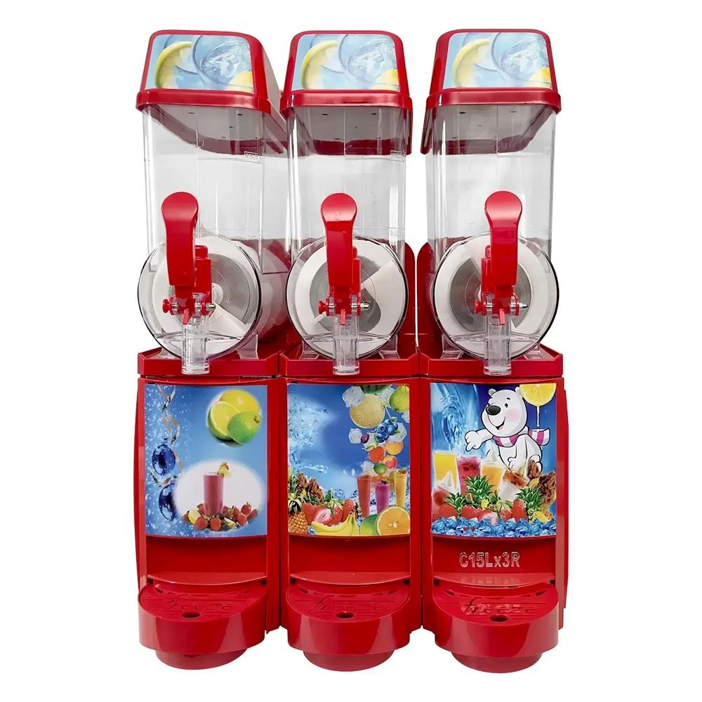 Máquina Cremoladera Profesional 3 Tolvas - 30L Color Rojo
