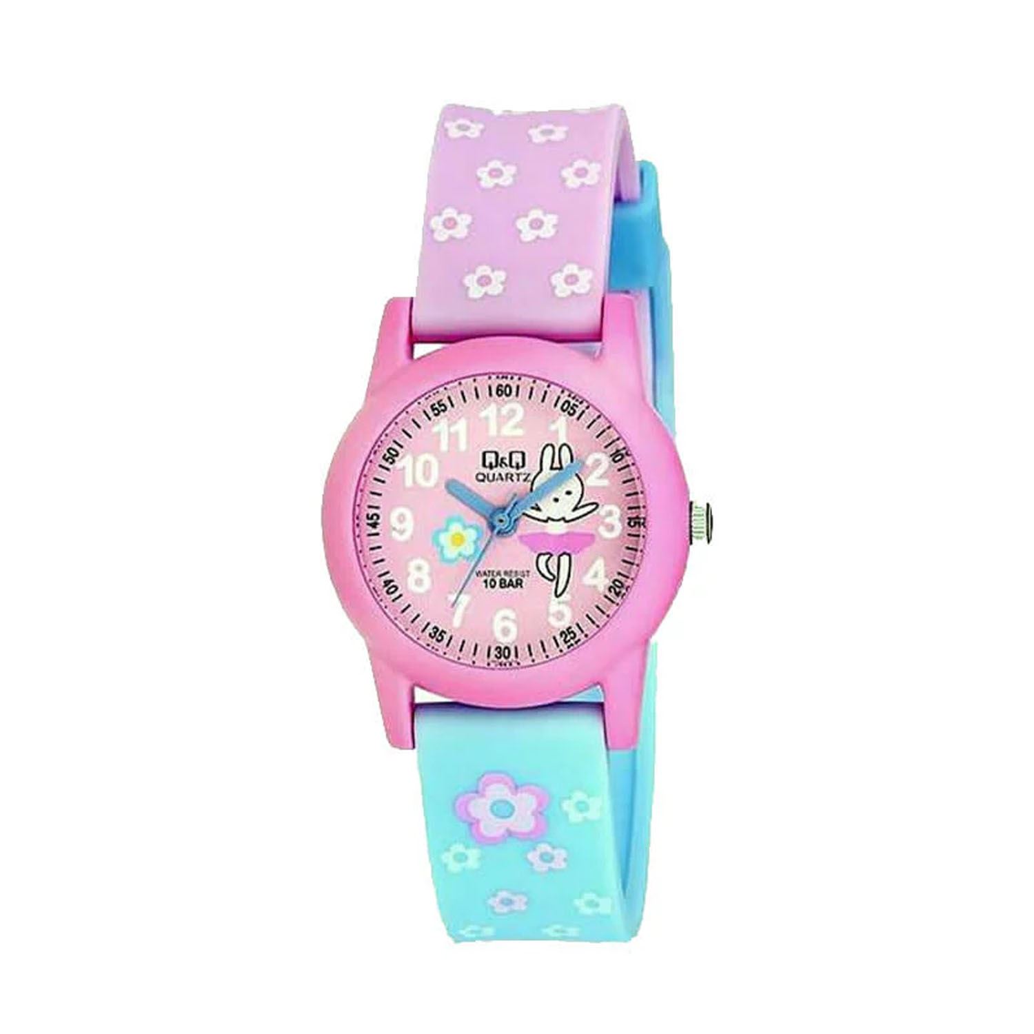 Reloj Q&Q para Niñas Color Rosa Acuático Resistente 10 BAR Ideal Para Regalo Infantil