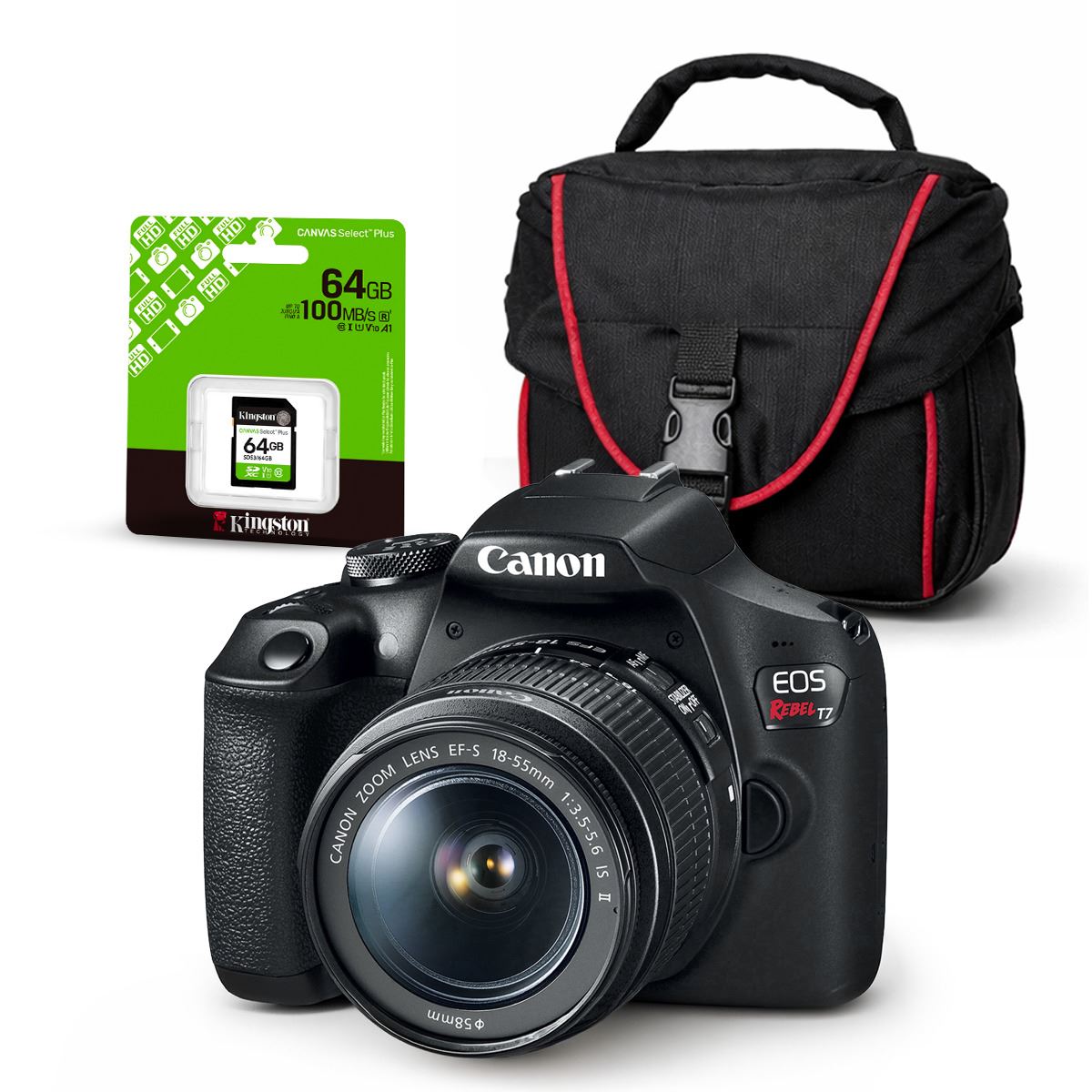 Cámara Canon EOS T7 + Lente 18-55mm + Kit Básico