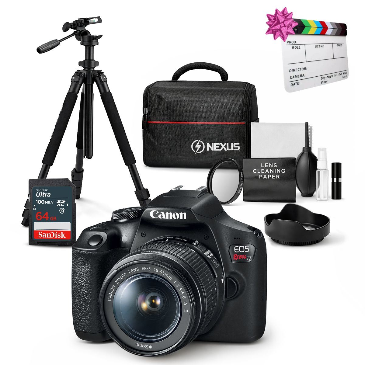 Cámara Canon EOS T7 EF-S 18-55mm f/3.5-5.6 IS II + Kit Ultimate