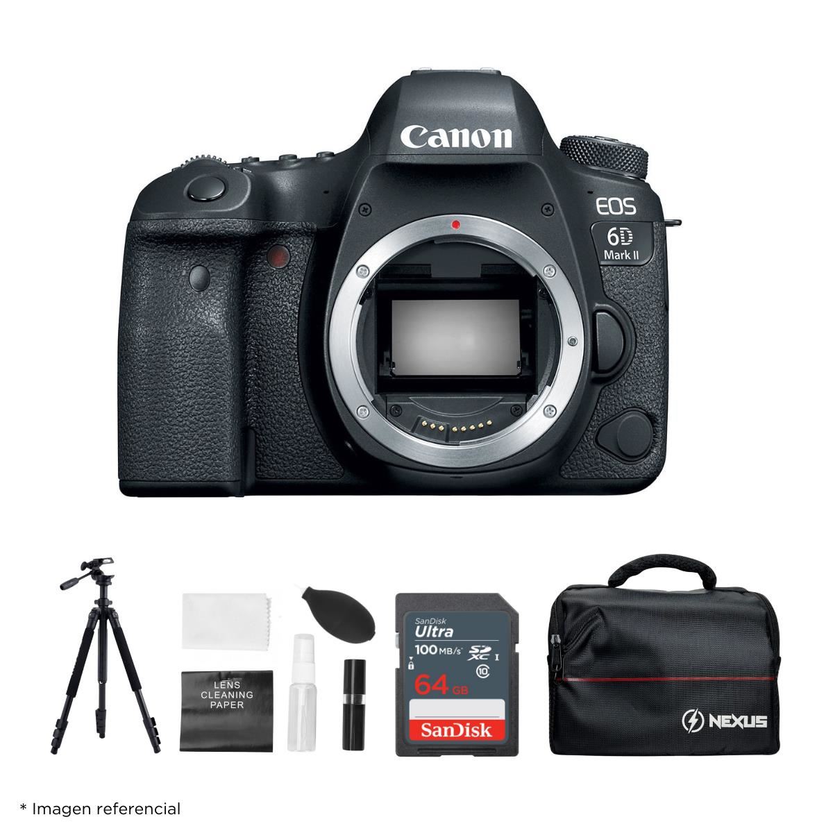 Cámara Canon EOS 6D Mark (Cuerpo Solo) II + Kit Ultimate de accesorios