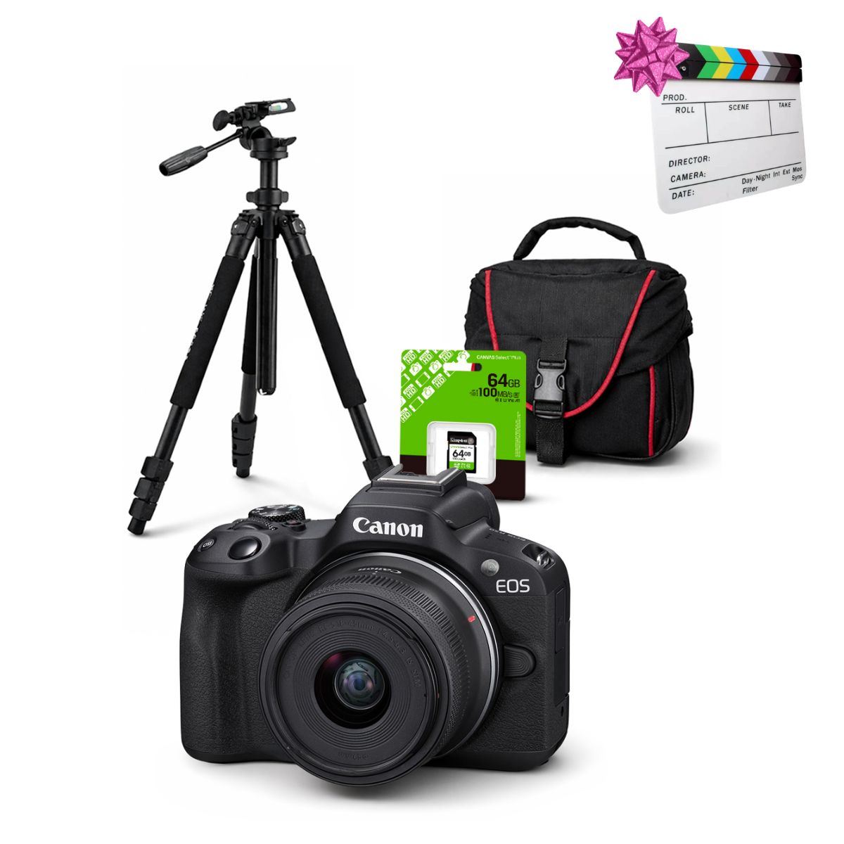 Cámara Mirrorless EOS R50 + Lente RF S 18-45mm + Kit Deluxe