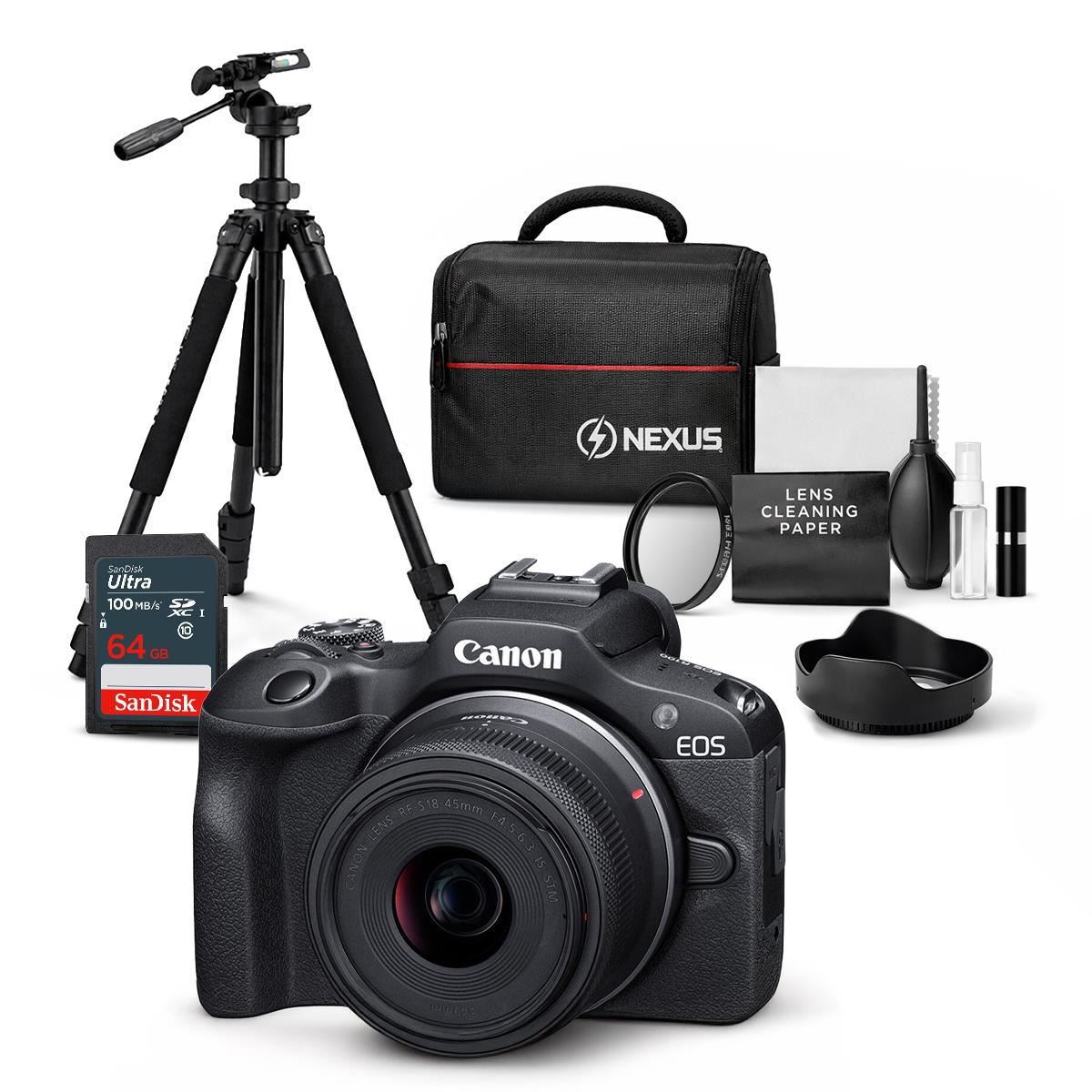 Cámara Mirrorless EOS R100 + Lente RF S 18-45mm f/4.5-6.3 IS STM +  Kit Ultimate