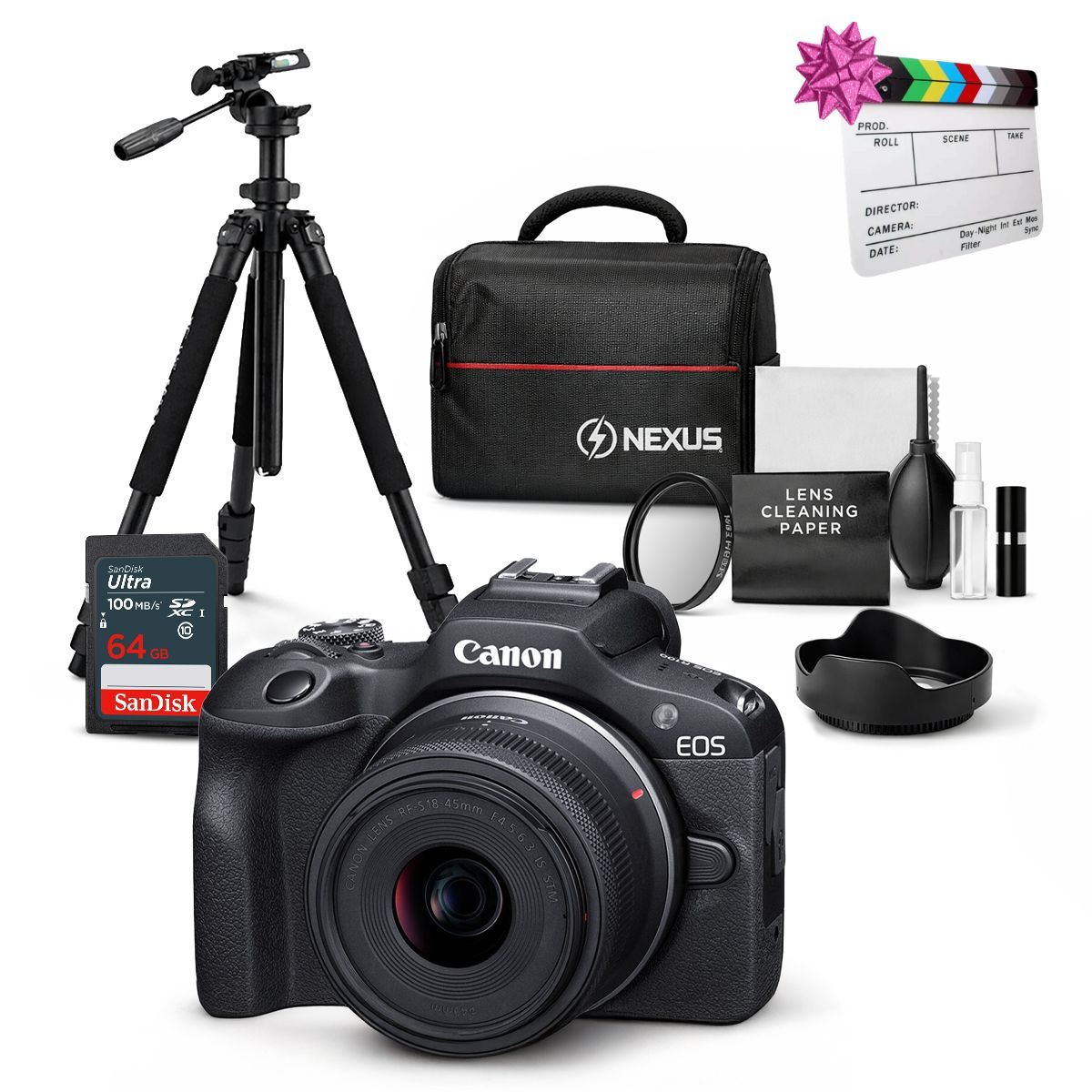 Cámara Mirrorless EOS R100 + Lente RF S 18-45mm f/4.5-6.3 IS STM +  Kit Ultimate